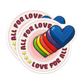 (2 Pack) Pride Heart Magnets - LGBTQ Home Decor - Love for All Fridge Magnets - 5" On Longest Side - Premium Magnet - for Cars, Refrigerators, Toolboxes, Lockers - Made in USA - MAG17103