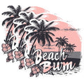 (3 Pack) Beach Bum Decals - Tropical Palm Tree - Summer Vacation Vibes - 3 Inches On Longest Side - Easy Peel & Apply - Made in USA - 3MCS0614