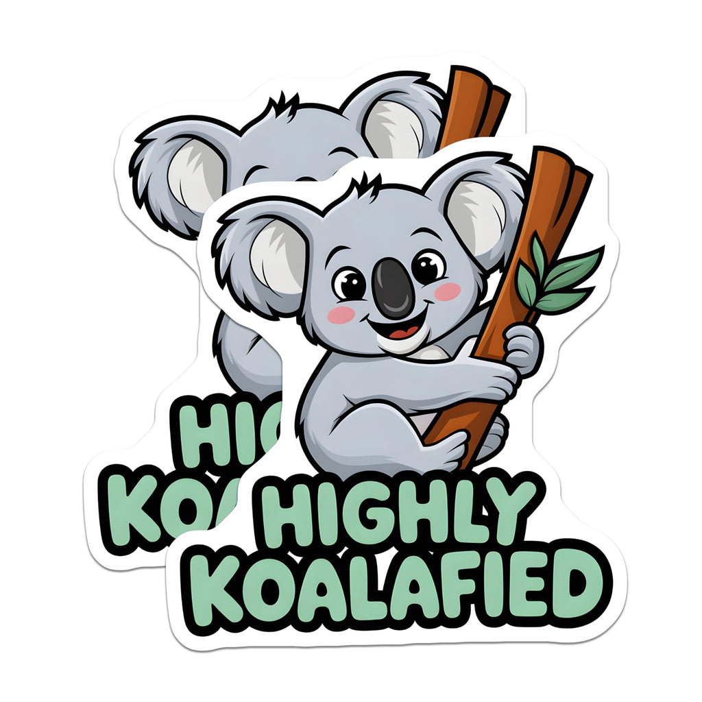(2 Pack) Highly Koalafied Magnets - Cute Koala - Animal Magnets for Fridge - Fun and Playful Magnets - 5" On Longest Side - for Cars, Fridges, Toolboxes - Made in USA - MAG3759
