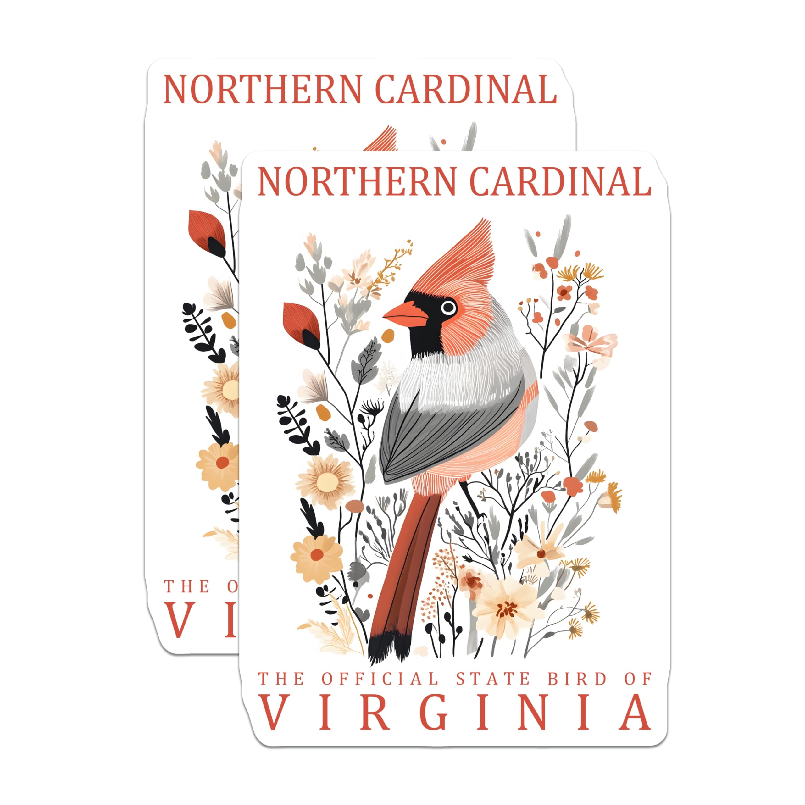 (2 Pack) Northern Cardinal Magnets - Virginia State Bird Decor - Bird Lover Kitchen Magnets - 5" On Longest Side - Premium Magnet - for Cars, Refrigerators, Toolboxes, Lockers - Made in USA - MAG18573