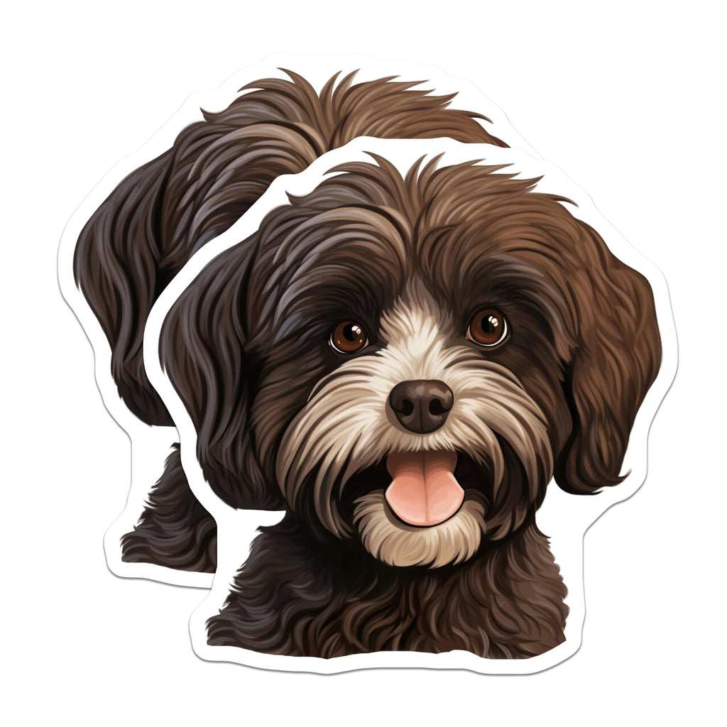 (2 Pack) Havanese Dog Magnets - Happy Fluffy Puppy Illustration - Pet Lover Home Decor - Adorable Canine Art Piece - 5 Inches On Longest Side - Thick Durable Magnet - Made in USA - MAG24156
