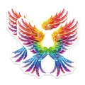 (2 Pack) Rainbow Wings Magnets - LGBTQ Pride Decor - Angelic Fantasy Art - Refrigerator Locker Accent - 5 Inches On Longest Side - Thick Durable Magnet - Made in USA - MAG37037