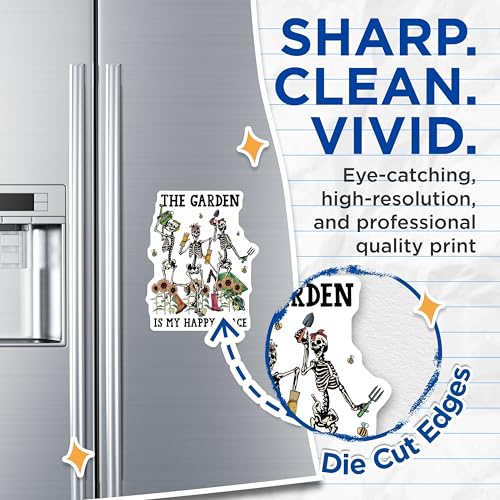 (2 Pack) Garden Skeleton Magnets - Funny Garden - Happy Place Quote Magnets - 5" On Longest Side - for Cars, Fridges, Toolboxes - Made in USA - MAG4197
