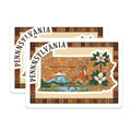 (2 Pack) Pennsylvania Magnets - Deer and Magnolia - State Souvenir - 5" On Longest Side - Premium Magnet - for Cars, Refrigerators, Toolboxes, Lockers - Made in USA - MAG14134