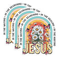 (3 Pack) Jesus Rainbow Decals - Butterfly Flowers Religious Decal - Christian Faith Bible Verse Decals - 3 Inches On Longest Side - Easy Peel & Apply - Made in USA - 3MCS2517