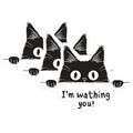 (3 Pack) Black Cat Decals - Funny Cat Saying - Watching You Decals - 3 Inches On Longest Side - Easy Peel & Apply - Made in USA - 3MCS2234