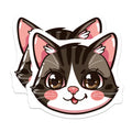 (2 Pack) Kawaii Cat Magnets - Cute Kitten Decor - Refrigerator Accents for Cat Lovers - 5 Inches On Longest Side - Thick Durable Magnet - Made in USA - MAG39900