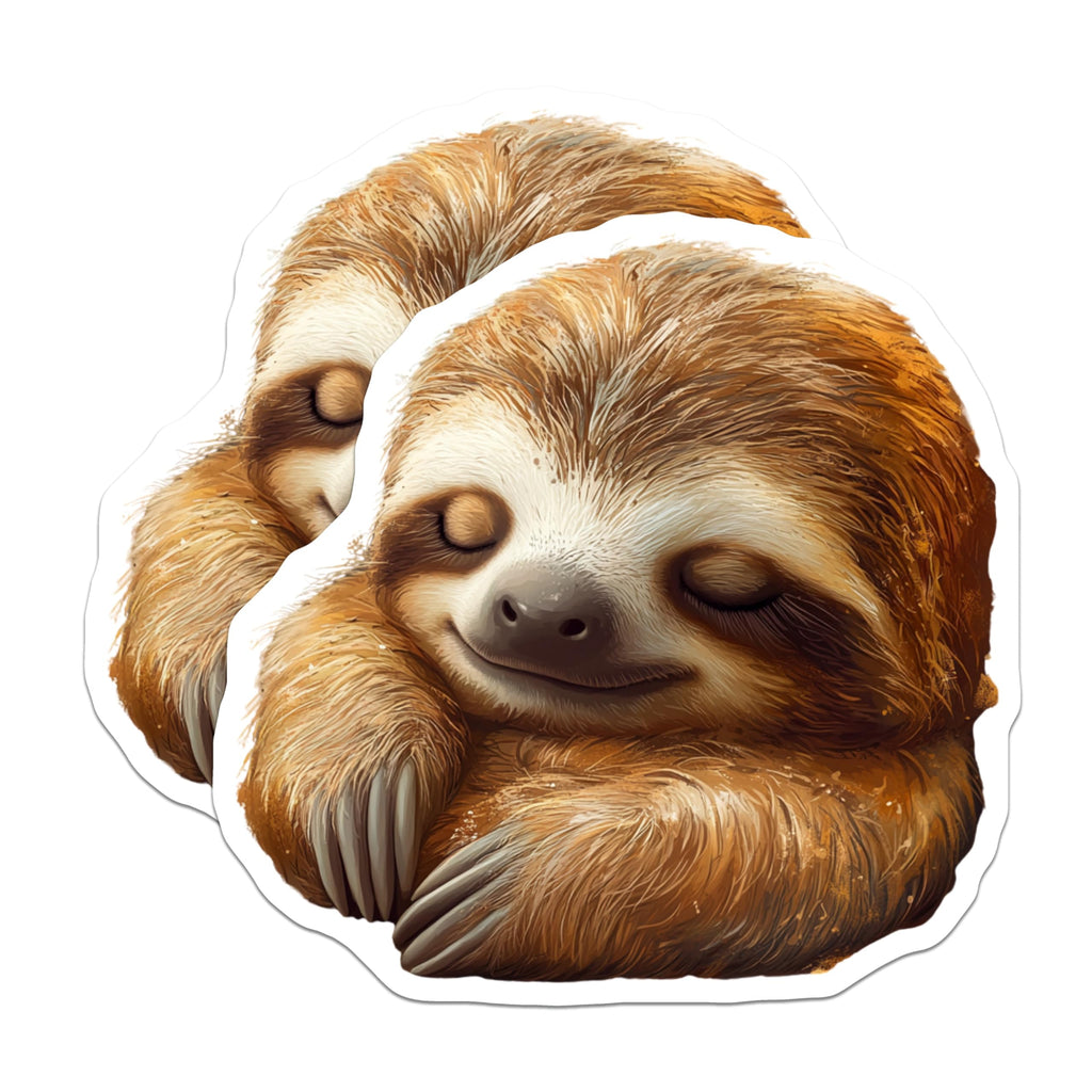 (2 Pack) Sleeping Sloth Magnets - Cute Animal Decor - Relaxing Fridge Art - 5 Inches On Longest Side - Thick Durable Magnet - Made in USA - MAG29902