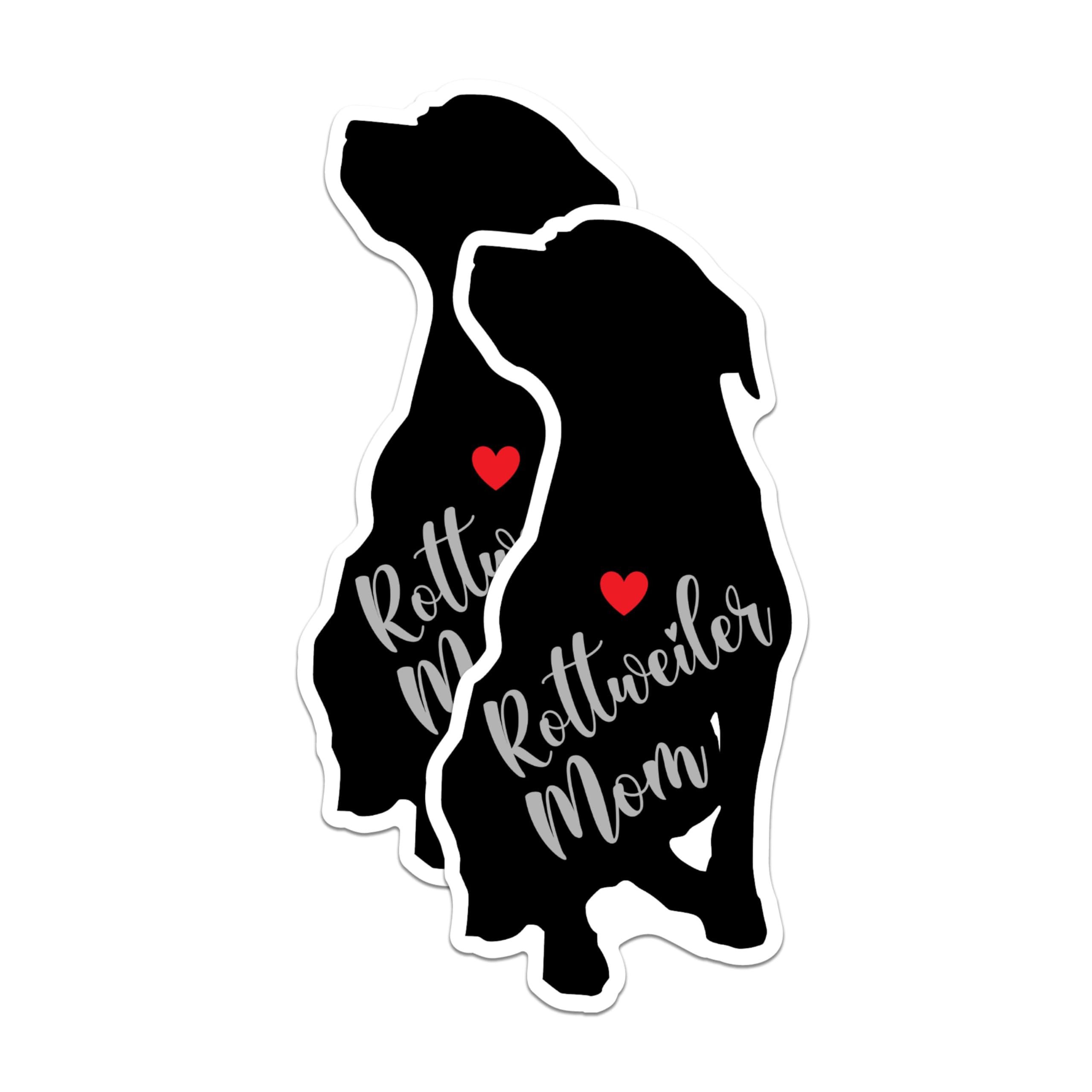 (2 Packs) Rottweiler Mom Stickers - Rottweiler Dog Breed Decals - 5 Inches On Longest Side - Premium Vinyl Decal - Sticks to Any Smooth Flat Surface - Made in USA - BMCS2517