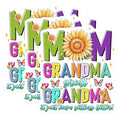 (3 Pack) Mom Grandma Decals - Great Grandma - Sunflower Laptop Decal - 3 Inches On Longest Side - Easy Peel & Apply - Made in USA - 3MCS7228
