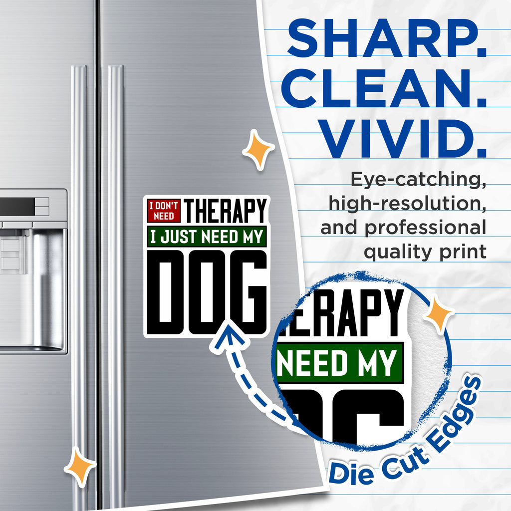 (2 Pack) Dog Lover Magnets - Funny Pet Owner Quote - Therapy Dog Refrigerator Decor - 5 Inches On Longest Side - Thick Durable Magnet - Made in USA - MAG38218