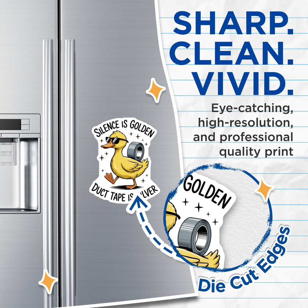 (2 Pack) Funny Duck Magnets - Sarcastic Quote Refrigerator Magnet - Witty Office Humor Decor - 5 Inches On Longest Side - Thick Durable Magnet - Made in USA - MAG36696