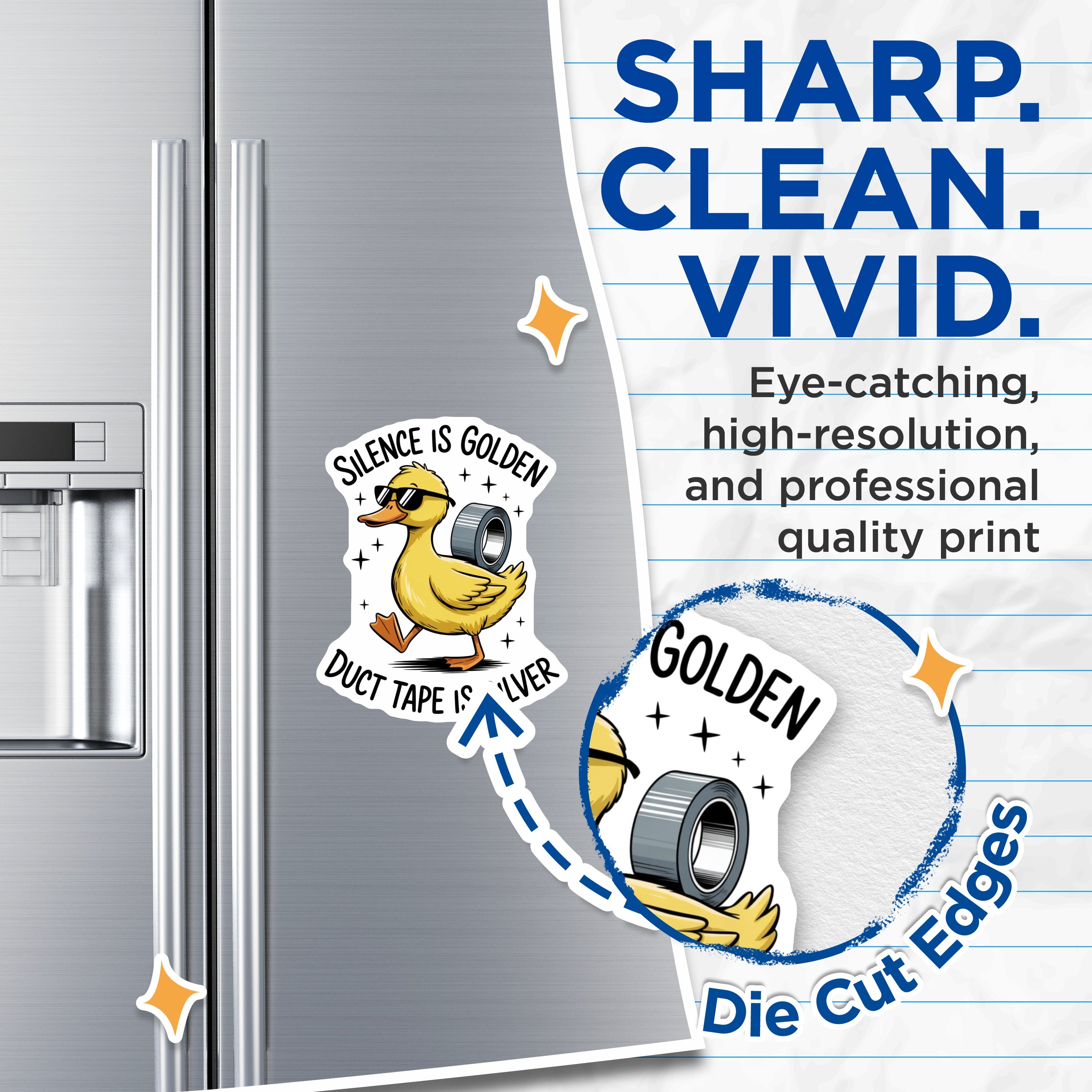 (2 Pack) Funny Duck Magnets - Sarcastic Quote Refrigerator Magnet - Witty Office Humor Decor - 5 Inches On Longest Side - Thick Durable Magnet - Made in USA - MAG36696