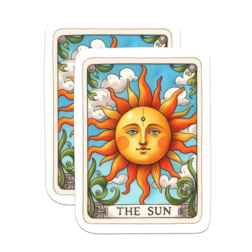 (2 Packs) The Sun Tarot Card Magnets - Tarot Card The Sun Spiritual Magnets - 5 Inches On Longest Side - Premium Magnet - for Fridges, Toolboxes, Cars - Made in USA - MAG2252