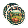 (2 Pack) Georgia State Magnets - Peach State Decor - Southern Home Fridge Magnets - 5" On Longest Side - Premium Magnet - for Cars, Refrigerators, Toolboxes, Lockers - Made in USA - MAG14539