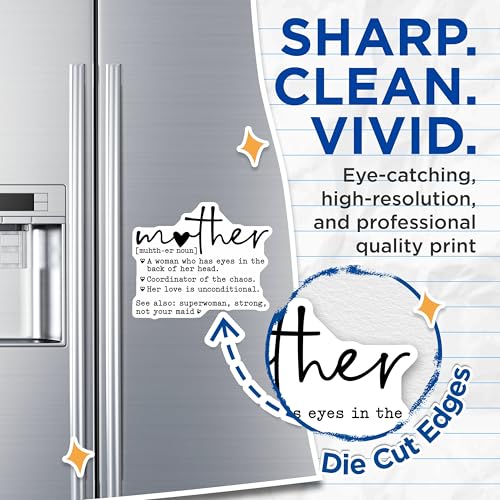 (2 Pack) Mother Definition Magnets - Inspirational Quote - Mother's Day Decor - 5" On Longest Side - for Cars, Fridges, Toolboxes - Made in USA - MAG7042