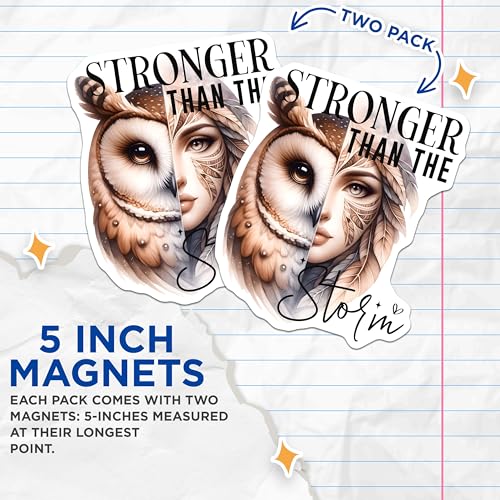 (2 Pack) Stronger Than The Storm Magnets Magnets - 5" On Longest Side - Made in USA - Sticks to Refrigerators & Metal Surfaces - MAG9244