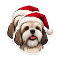 (2 Pack) Shih Tzu Christmas Magnets - Santa Hat Dog Decor - Festive Pet Lover - Holiday Fridge Magnet Accessory - 5 Inches On Longest Side - Thick Durable Magnet - Made in USA - MAG30065