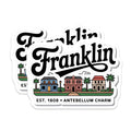 (2 Pack) Franklin Tennessee Stickers - Antebellum Charm - Tennessee Travel Souvenir - 5" On Longest Side - Sticks to Smooth Flat Surfaces - Made in USA - BMCS17870