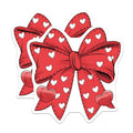 (2 Pack) Cute Bow Heart Magnets - Adorable Red Bow with Hearts Magnets - Playful Heart Design Magnets - 5" On Longest Side - for Cars, Refrigerators, Toolboxes, Lockers - Made in USA MAG3605