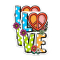 (2 Pack) Love Peace Stickers - Floral Design - Groovy Stickers - 5" On Longest Side - Sticks to Smooth Flat Surfaces - Made in USA - BMCS14331