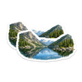 (2 Pack) Mountain Lake Landscape Magnets - Scenic Forest View - Wilderness Adventure Refrigerator Art - 5 Inches On Longest Side - Thick Durable Magnet - Made in USA - MAG39374