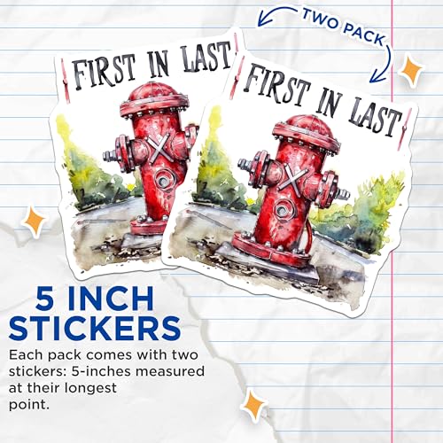 (2 Pack) Fire Hydrant Stickers - Watercolor Art - Inspirational Quotes - 5" On Longest Side - Sticks to Smooth Flat Surfaces - Made in USA - BMCS6969