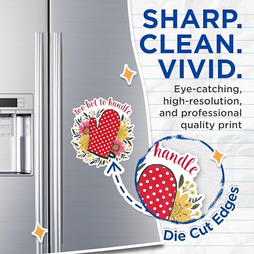 (2 Pack) Too Hot to Handle Magnets - Floral Kitchen Magnets - Oven Mitt Decor Magnets - Polka Dot Magnets- 5" On Longest Side - for Fridges, Toolboxes, Cars - Made in USA - MAG3045