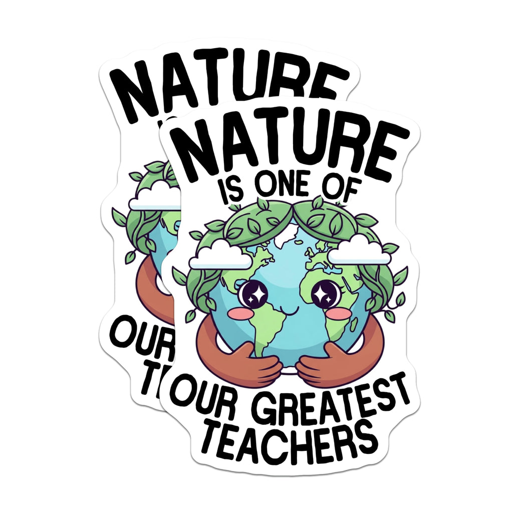 (2 Pack) Nature Teacher Magnets - Environmental Earth Quote - Inspirational Classroom Refrigerator Decoration for Home - 5 Inches On Longest Side - Thick Durable Magnet - Made in USA - MAG20937