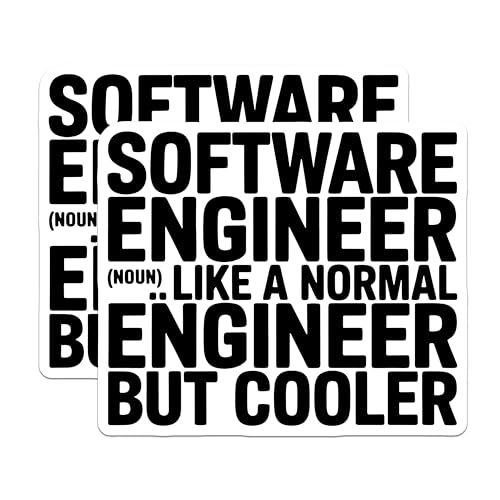(2 Pack) Software Engineer Stickers - Funny Tech Stickers - Geek Humor Stickers for Laptops and Water Bottles - 5" On Longest Side - Sticks to Smooth Flat Surfaces - Made in USA - BMCS5313