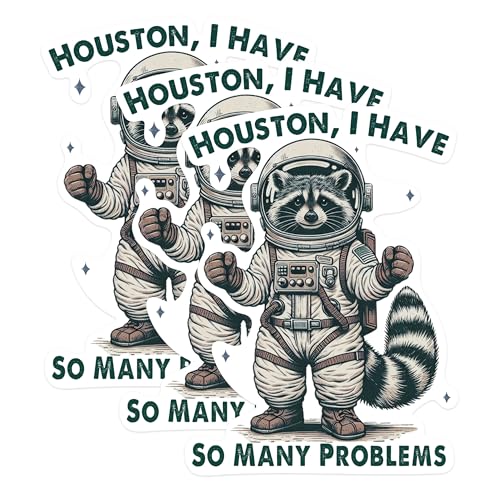 (3 Pack) Astronaut Raccoon Decals - Space Racoon Stickers - Funny Animal Laptop Decal - 3 Inches On Longest Side - Easy Peel & Apply - Made in USA - 3MCS0867