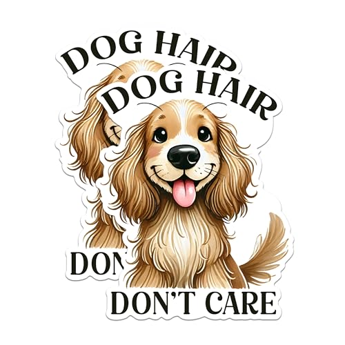 (2 Packs) Dog Hair Don't Care Magnets - Dog Mom Dog Dad Magnets - 5 Inches On Longest Side - Premium Magnet - for Fridges, Toolboxes, Cars - Made in USA - MAG2394