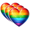 (3 Pack) Rainbow Heart Decals - LGBTQ Pride - Love Wins Stickers - 3 Inches On Longest Side - Easy Peel & Apply - Made in USA - 3MCS1184