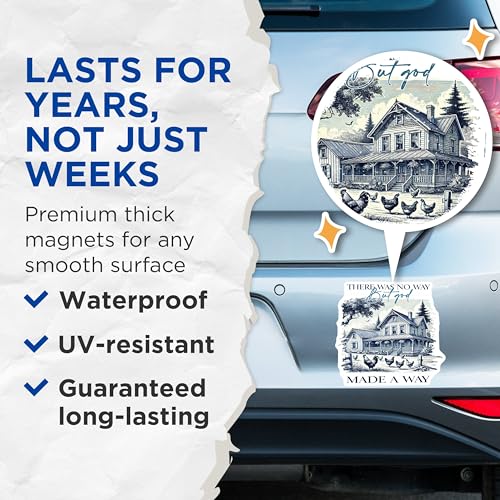 (2 Pack) Country Farmhouse Magnets - Inspirational Quote - Rustic Home Decor - 5" On Longest Side - for Cars, Fridges, Toolboxes - Made in USA - MAG6578