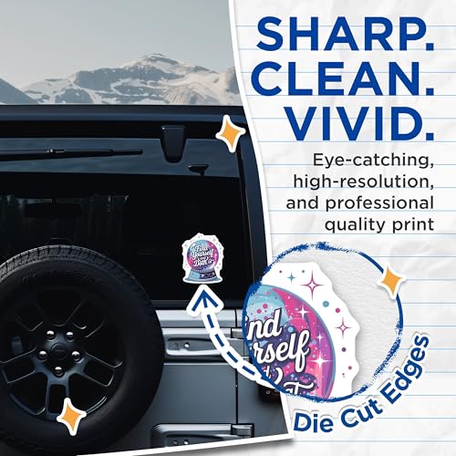 (2 Pack) Inspirational Stickers - Quote Decal - Motivational Sticker for Laptop Water Bottle - 5" On Longest Side - Sticks to Smooth Flat Surfaces - Made in USA - BMCS6685