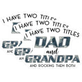 (3 Pack) Dad and Grandpa Decals - Two Titles - Rocking Them Both - 3 Inches On Longest Side - Easy Peel & Apply - Made in USA - 3MCS2012
