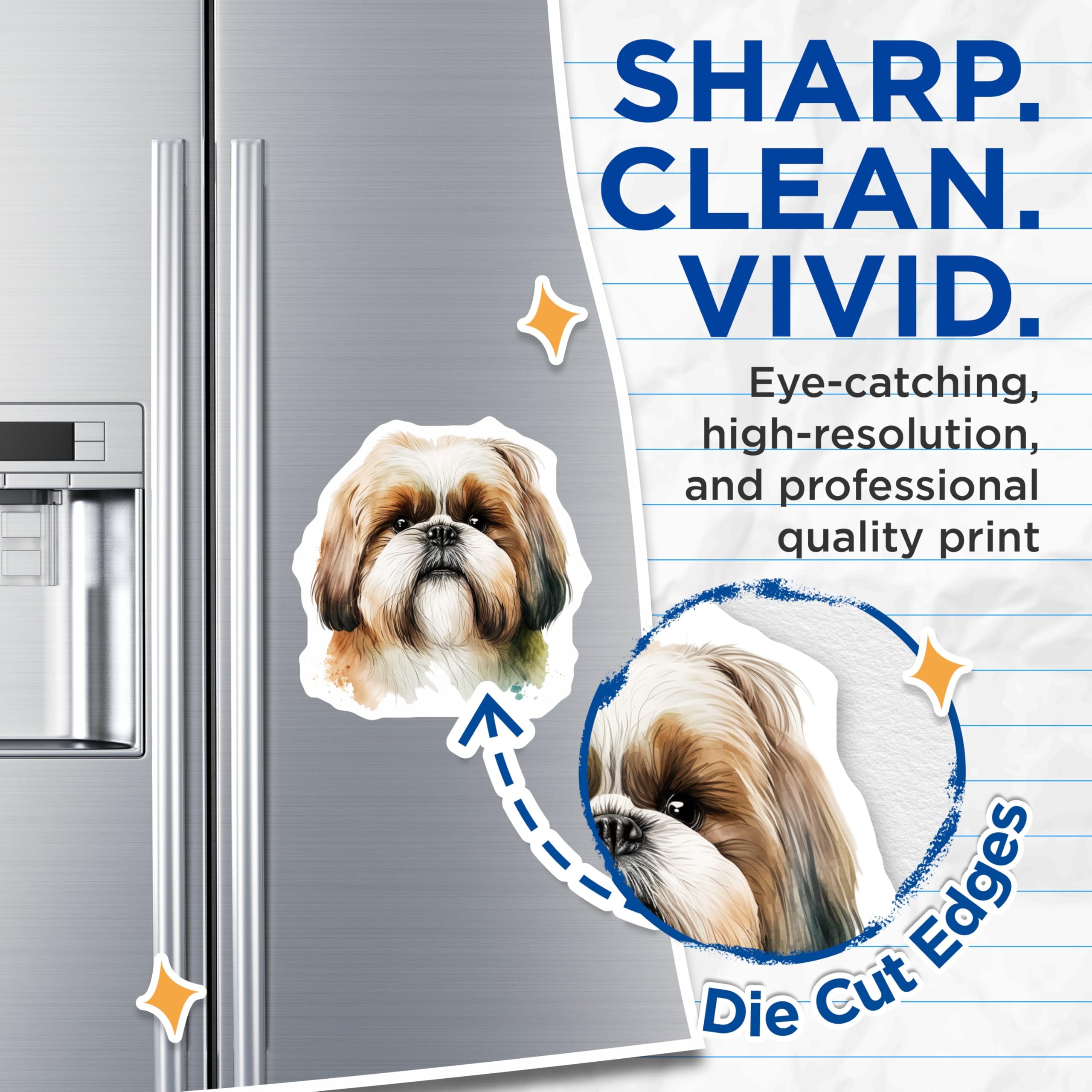 (2 Pack) Shih Tzu Magnets - Cute Dog Breed - Refrigerator Magnets - 5" On Longest Side - Premium Magnet - for Cars, Refrigerators, Toolboxes, Lockers - Made in USA - MAG16355