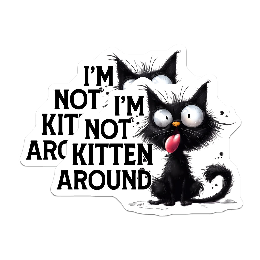 (2 Pack) Funny Cat Magnets - Goofy Kitten Decor - Sarcastic Pet Lovers - 5" On Longest Side - Premium Magnet - for Cars, Refrigerators, Toolboxes, Lockers - Made in USA - MAG14067
