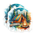 (2 Pack) I'd Rather Be Camping Magnets - Tent Camping - Campfire Magnets - 5" On Longest Side - for Cars, Fridges, Toolboxes - Made in USA - MAG6733