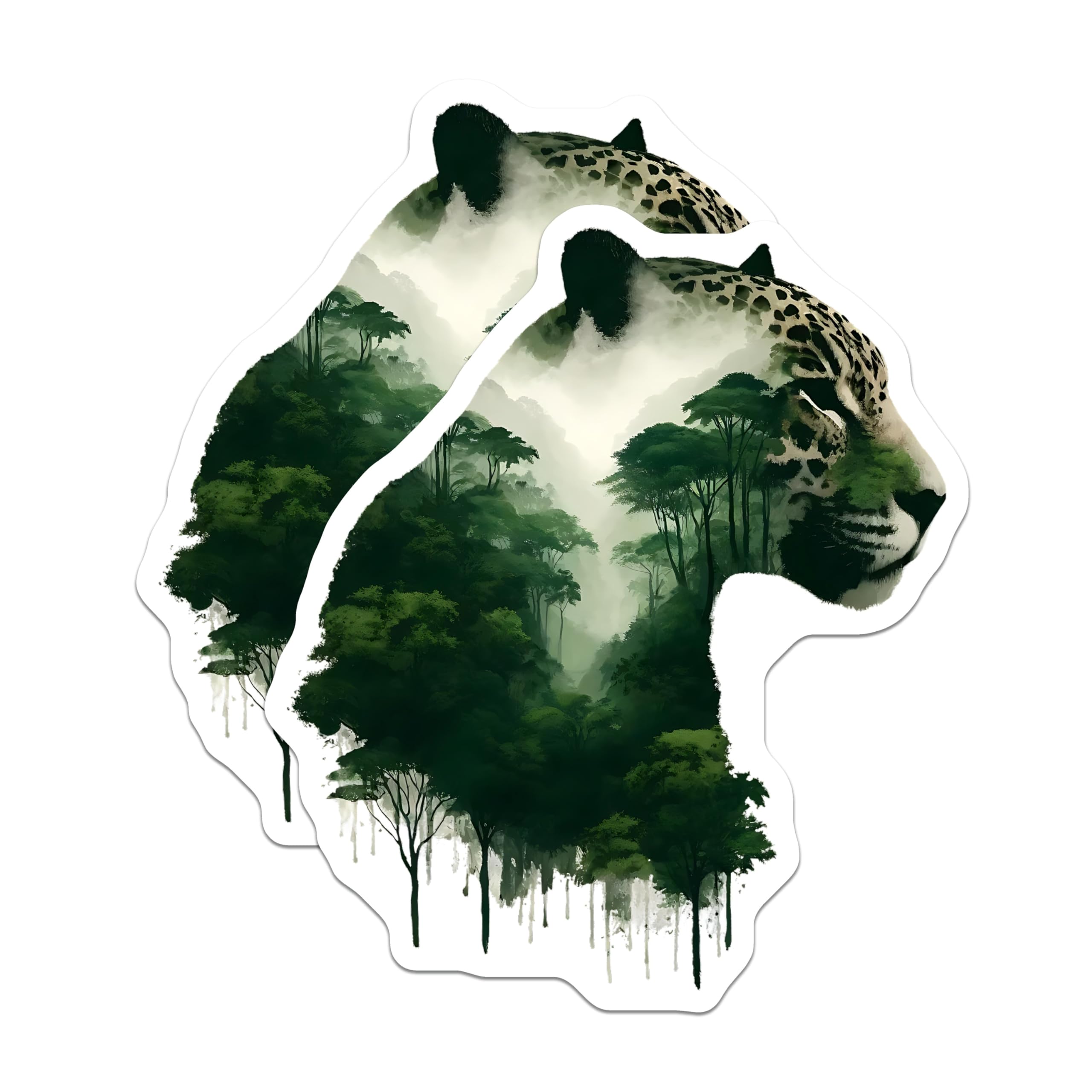 (2 Pack) Jaguar Magnets - Rainforest Animal Fridge Magnets - Nature Inspired Home Decor - 5" On Longest Side - Premium Magnet - for Cars, Refrigerators, Toolboxes, Lockers - Made in USA - MAG16336
