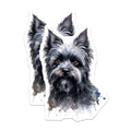 (2 Pack) Black Terrier Dog Magnets - Watercolor Pet Art - Dog Lover Fridge Decor - Canine Friend Home Accent - 5 Inches On Longest Side - Thick Durable Magnet - Made in USA - MAG29925