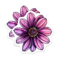 (2 Pack) Purple Dahlia Floral Magnets - Botanical Art Fridge Locker Office Decor - Nature Inspired Home Accent - 5 Inches On Longest Side - Thick Durable Magnet - Made in USA - MAG37893