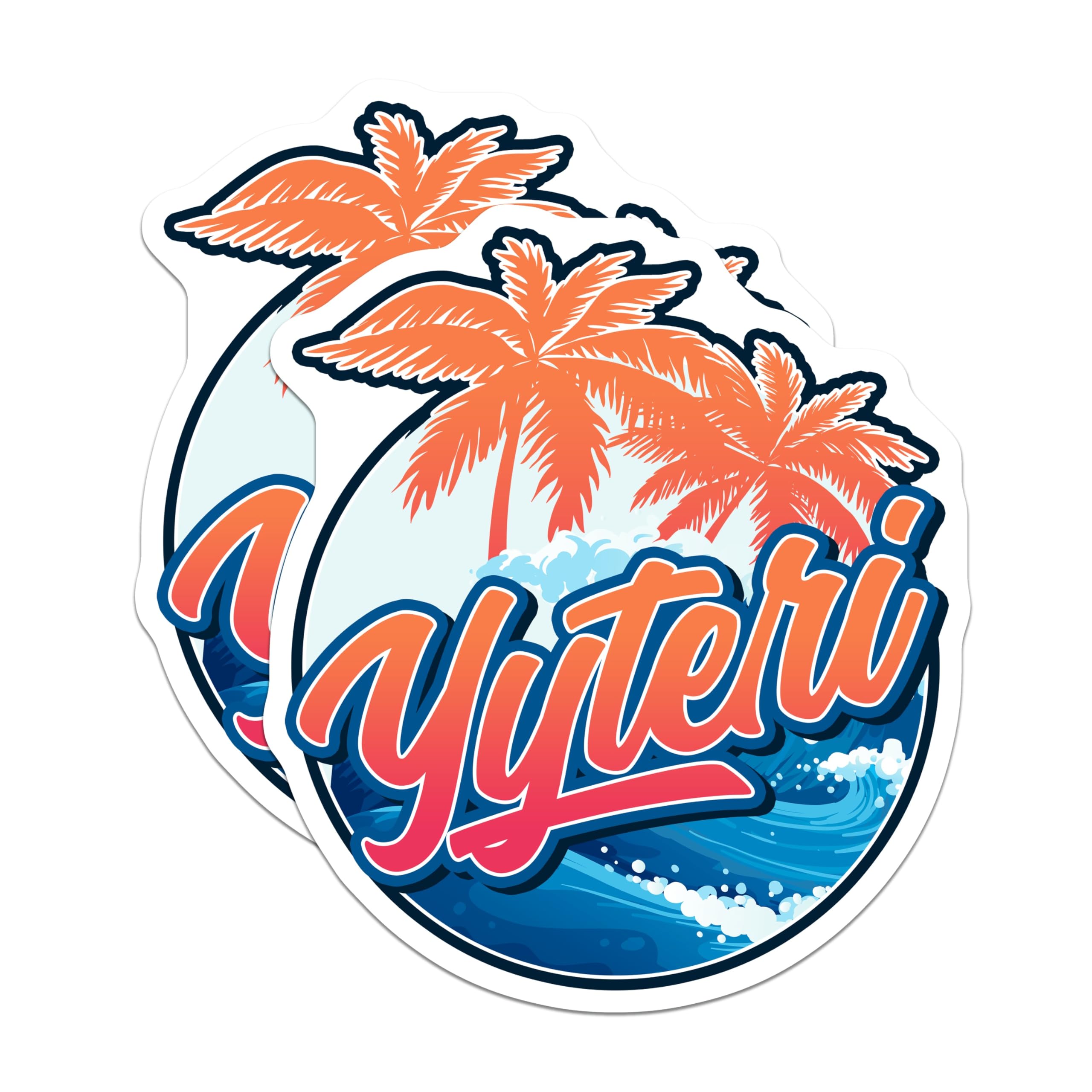 (2 Pack) Yyteri Magnets - Palm Tree Magnets - Beach Holiday Magnets - 5" On Longest Side - Premium Magnet - for Cars, Refrigerators, Toolboxes, Lockers - Made in USA - MAG18002