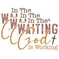 (3 Pack) Waiting for God Decals - Religious Quote - Faith Decals- 3 Inches On Longest Side - Easy Peel & Apply - Made in USA - 3MCS5158