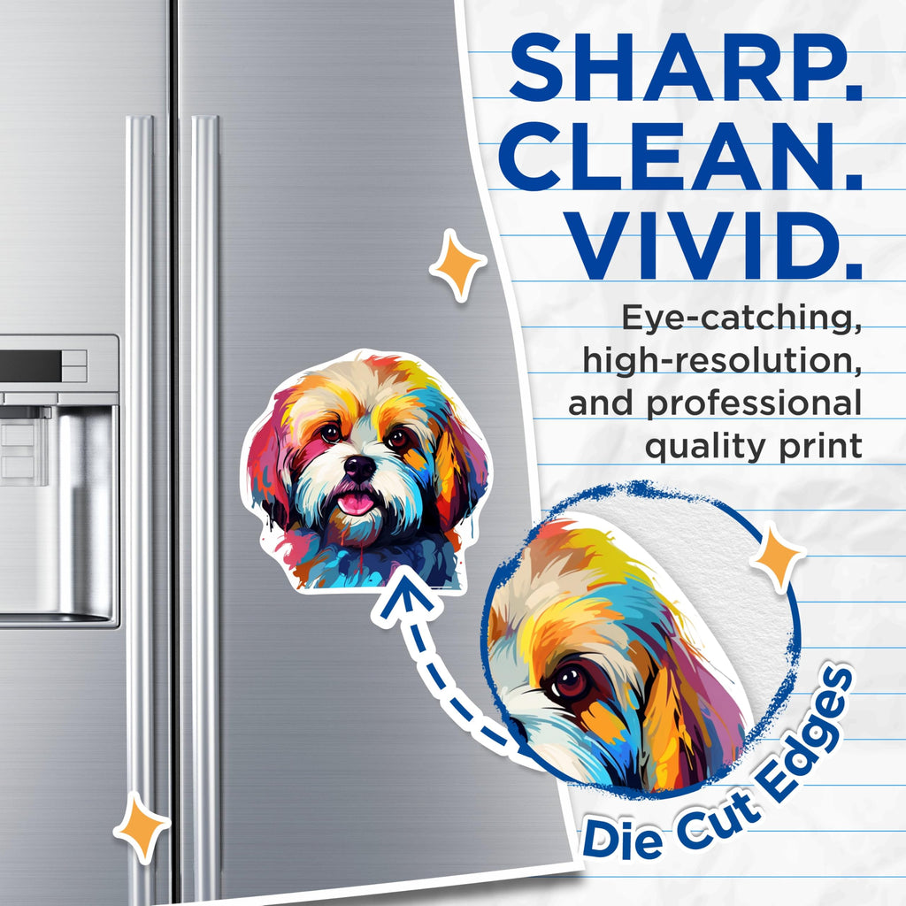 (2 Pack) Lhasa Apso Dog Breed Magnets - 5 Inches On Longest Side - Choose from Over 100 Dog Breeds - for Cars, Refrigerators, Toolboxes - Made in USA - MAG1895