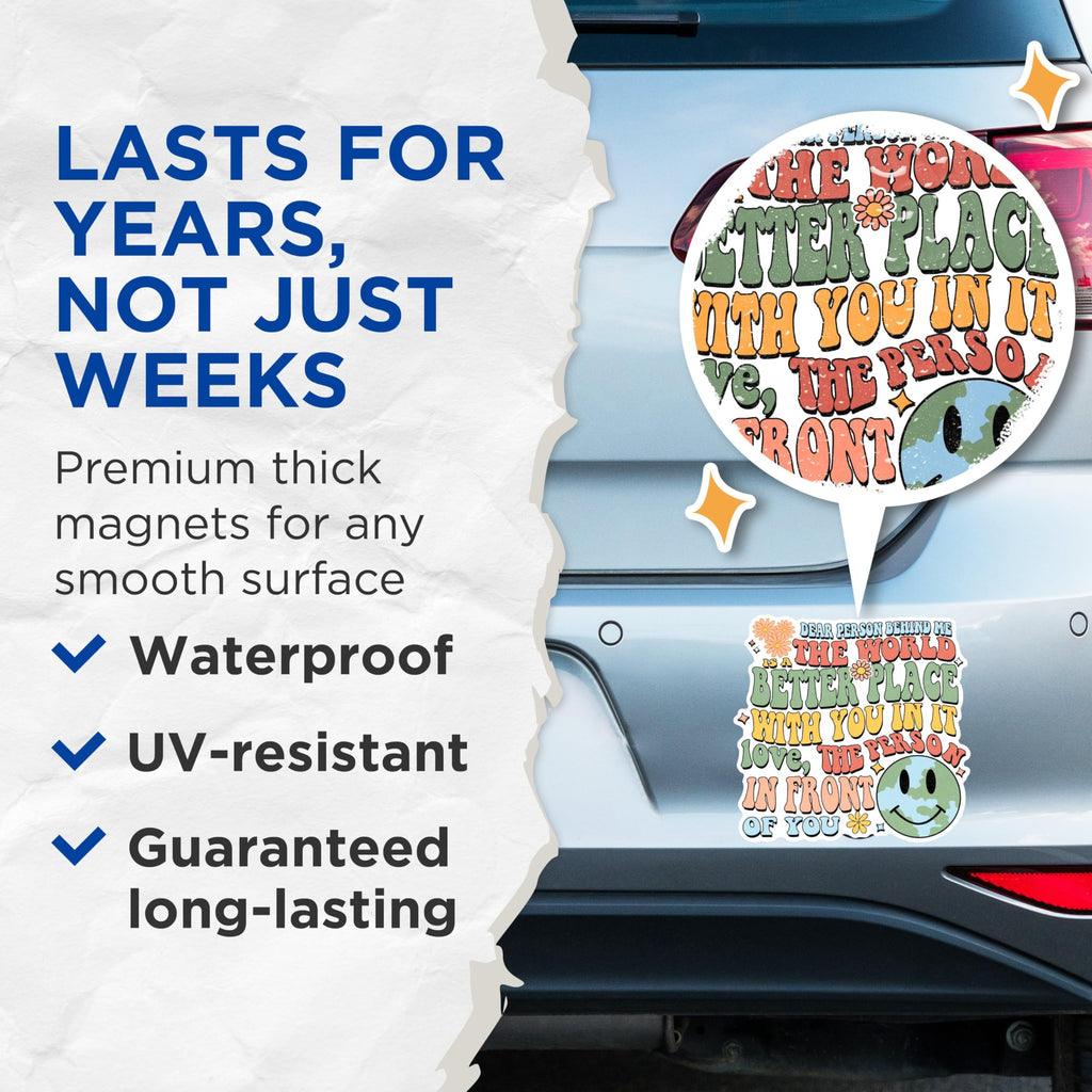 (2 Pack) Retro Motivational Magnets - Positive Affirmation Magnets - Vibrant Quote Magnets for Fridge or Locker- 5" On Longest Side - for Fridges, Toolboxes, Cars - Made in USA - MAG3043
