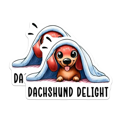 (2 Pack) Dachshund Delight Magnets - Cute Dog - Dachshund Puppy - Adorable Cartoon - Animal Lover - 5" On Longest Side - for Cars, Fridges, Toolboxes - Made in USA - MAG3623