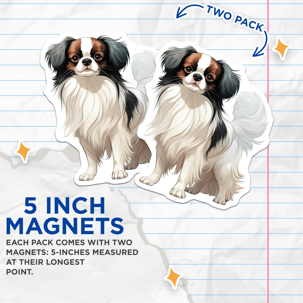 (2 Pack) Cavalier King Charles Spaniel Magnets - Tri Color Dog Art - Dog Mom Pet Lover Refrigerator - 5 Inches On Longest Side - Thick Durable Magnet - Made in USA - MAG25002