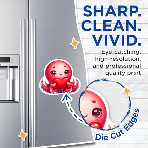 (2 Pack) Adorable Octopus Magnets - Cute Ocean Animal Magnets - Heart Holding Octopus ation - 5" On Longest Side - for Cars, Fridges, Toolboxes - Made in USA - MAG3656