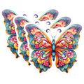 (3 Pack) Butterfly Decals - Floral Butterfly Decal - Laptop Decal - Colorful Decals - 3 Inches On Longest Side - Easy Peel & Apply - Made in USA - 3MCS2569